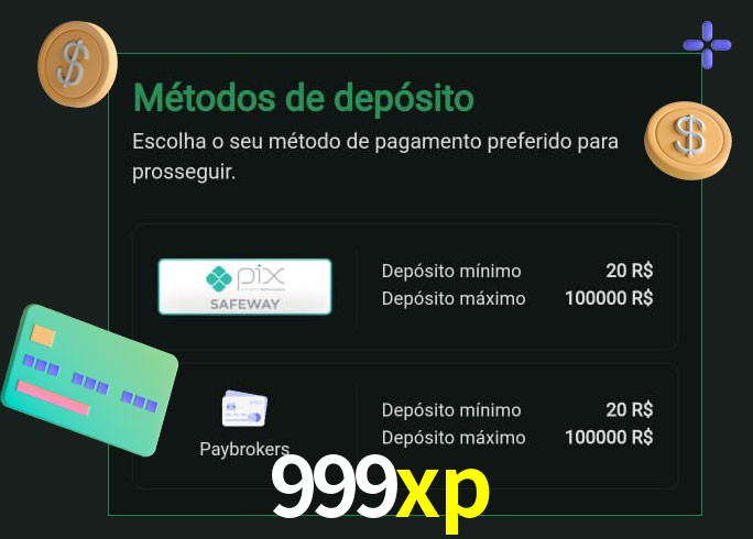 O cassino 999xp oferece uma grande variedade de métodos de pagamento